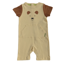 Strip-Proof Toddler Bear Romper with a Back Zipper in Yellow/Brown