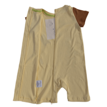 Strip-Proof Toddler Bear Romper with a Back Zipper in Yellow/Brown