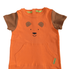 Strip-Proof Toddler Bear Romper with a Back Zipper in Orange/Brown