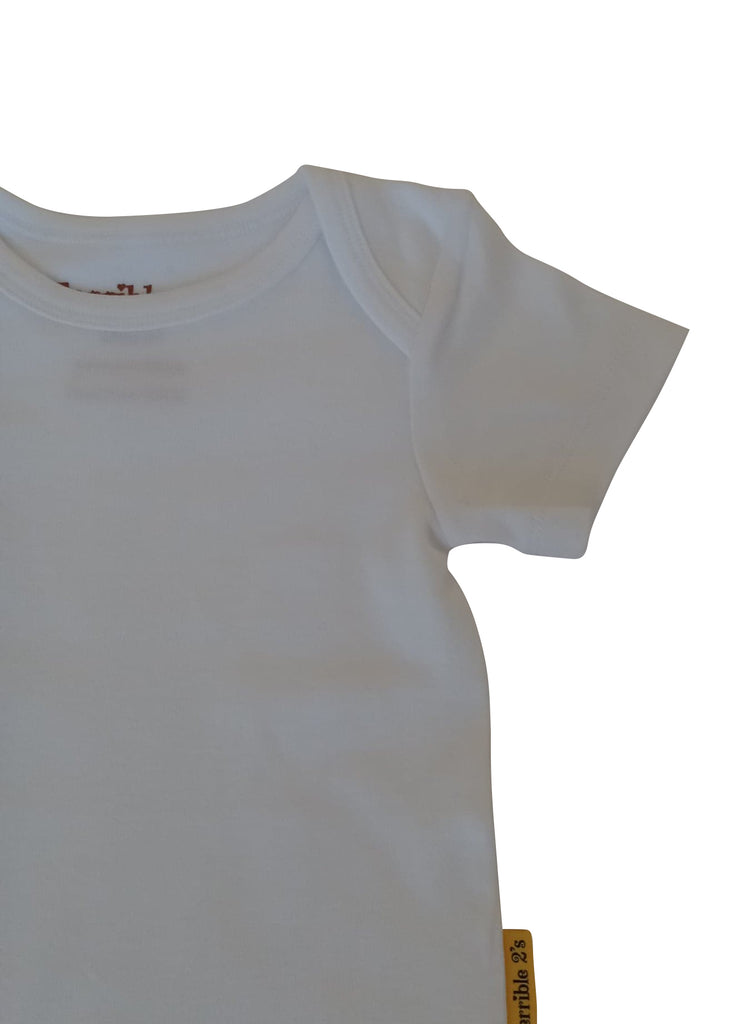 Toddler Unisex Short-Sleeve Bodysuit in White Color