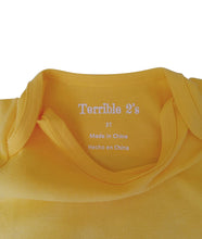 Yellow toddler body suit in sizes 2T, 3T, 4T  and 5T