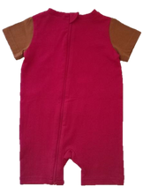 No-Strip Sensory Friendly Toddler Bear Romper in Pink/Brown