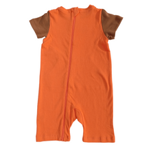 Strip-Proof Toddler Bear Romper with a Back Zipper in Orange/Brown