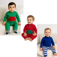 3 Strip Proof One-Piece Toddler Romper With a Back Zipper in Blue, Green and Red