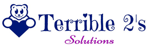 Terrible 2's Solutions Logo with Bear holding blue heart 