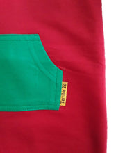 Strip-Proof Toddler Romper with a Back Zipper in Red/Green